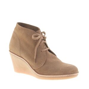 J. Crew McAlister Tan Suede Leather Lace-up Wedge Ankle Boots 10 Women’s
